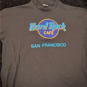 Hard Rock Cafe San Francisco Black Tee with Blue and Orange Logo